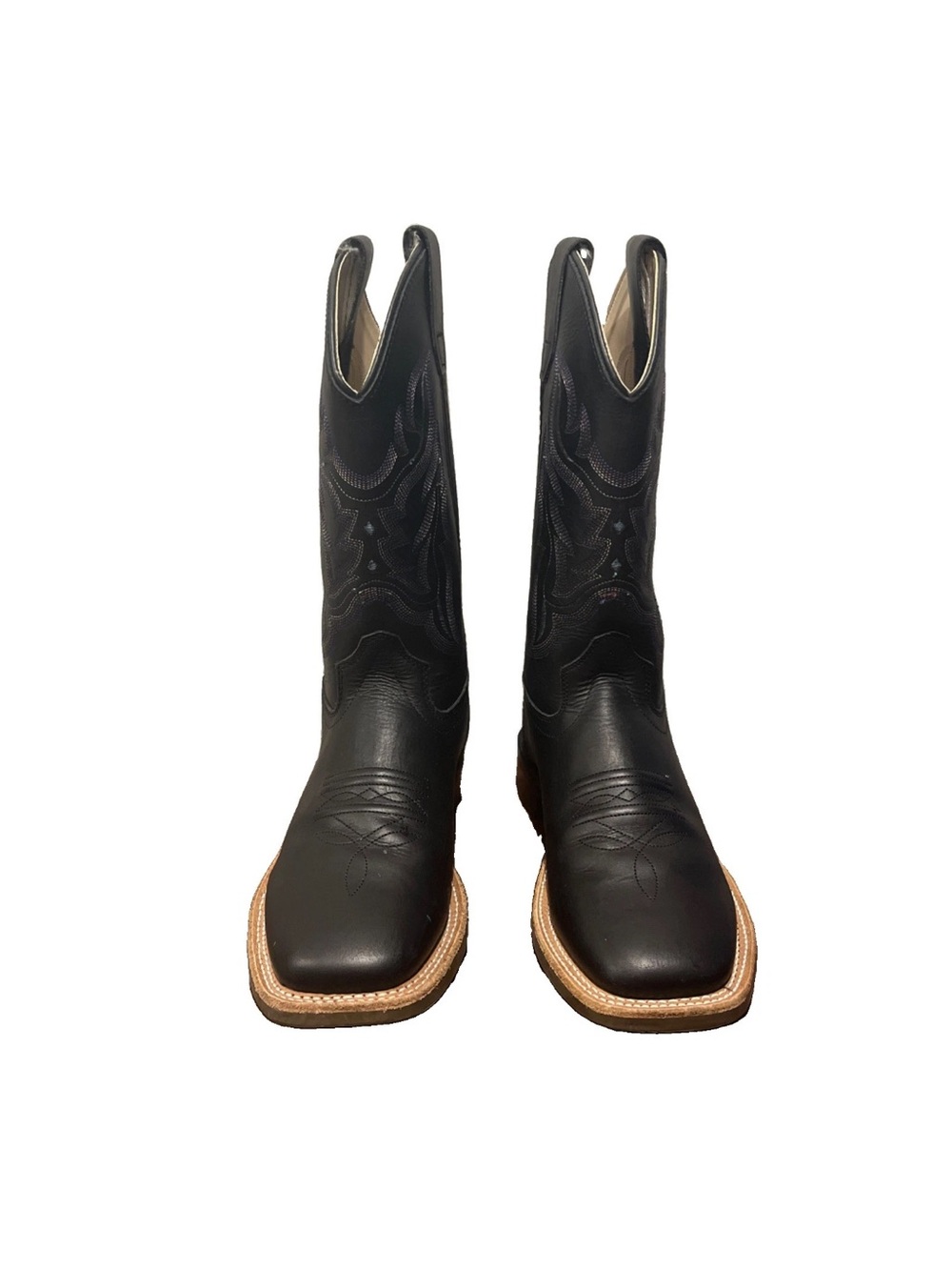 NWOB Shyanne Black Girls/ womens Western Boots with Tan Welt leather sz 5D